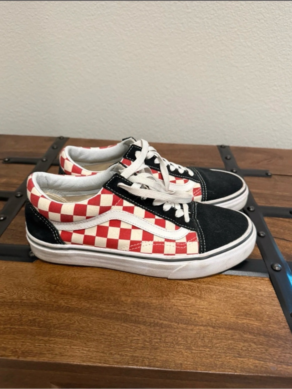 Vans Old Skool Sneakers with Red & White Checkerboard